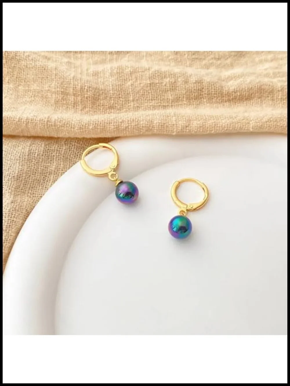 Gold-Tone Huggie Hoop Earrings with Pearl Drop, Lever-Back Closure